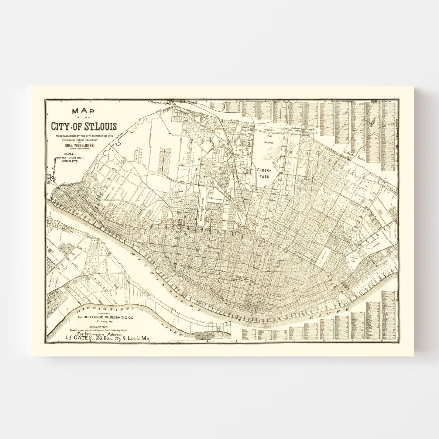 Vintage Map of St. Louis, Missouri, 1901