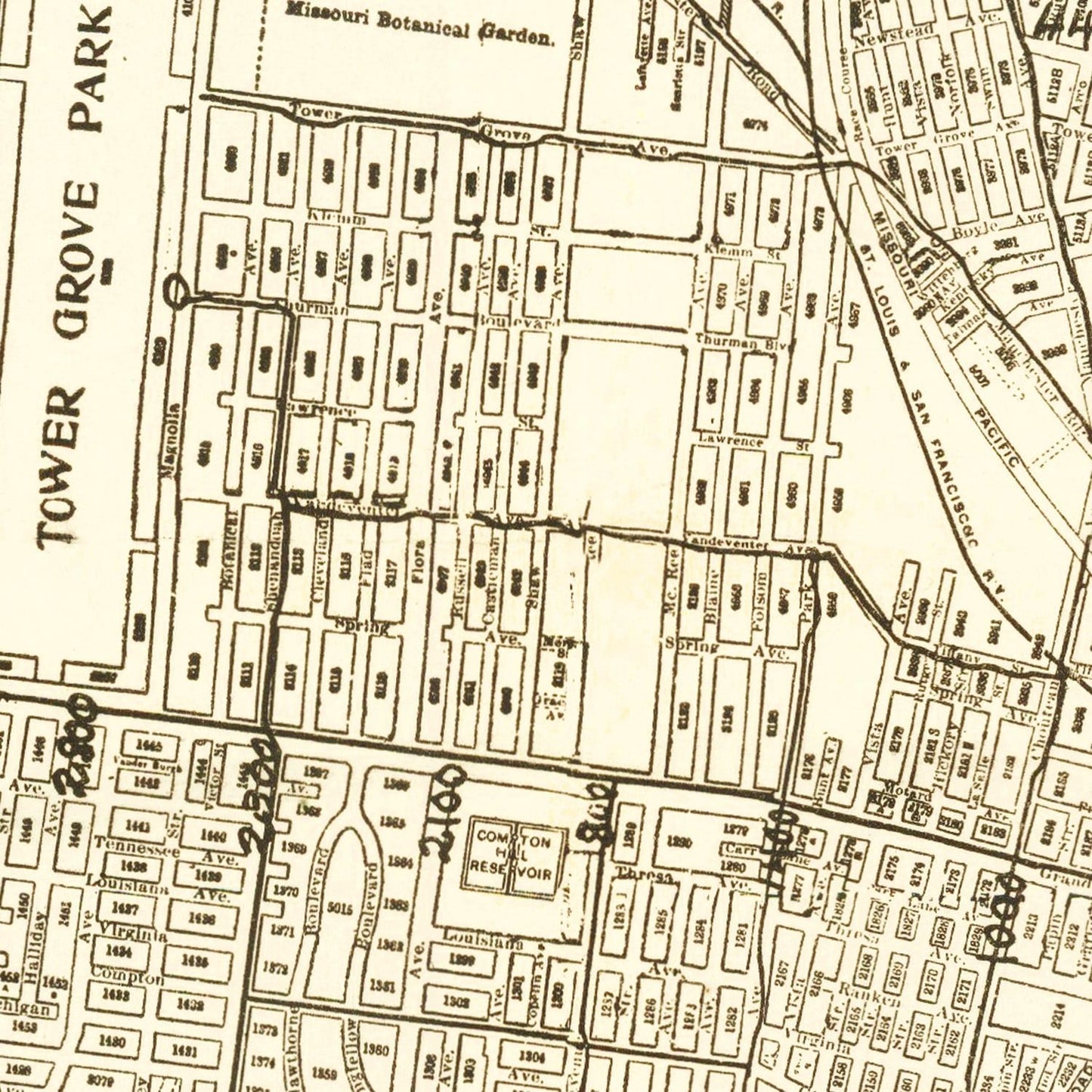 Vintage Map of St. Louis, Missouri, 1901