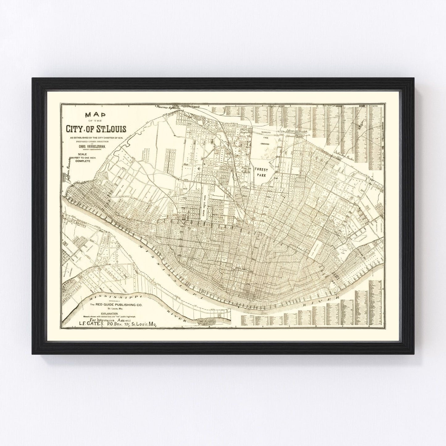 vintage map of St. Louis, Missouri, 1901
