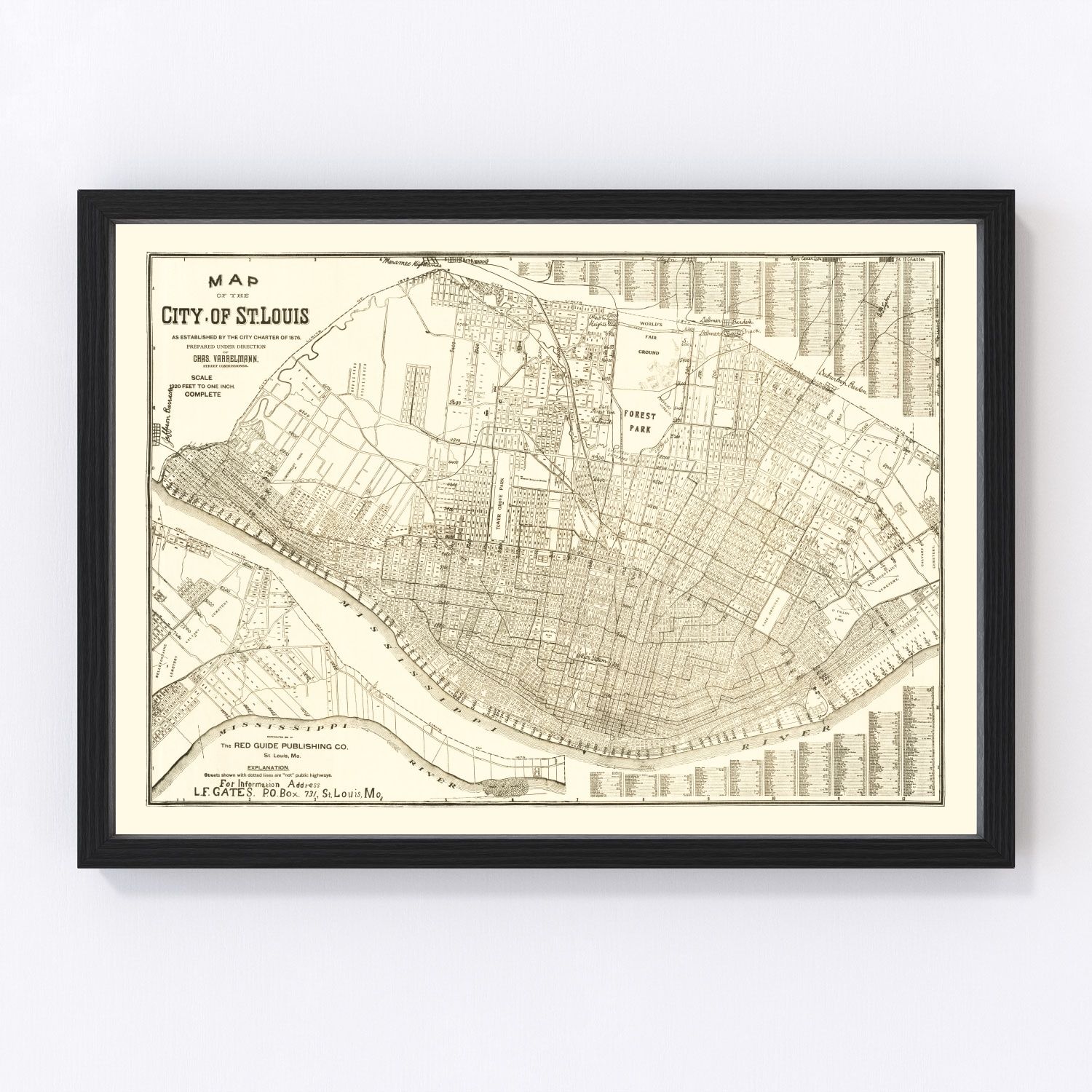 vintage map of St. Louis, Missouri, 1901