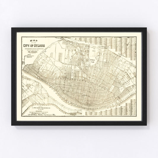 vintage map of St. Louis, Missouri, 1901
