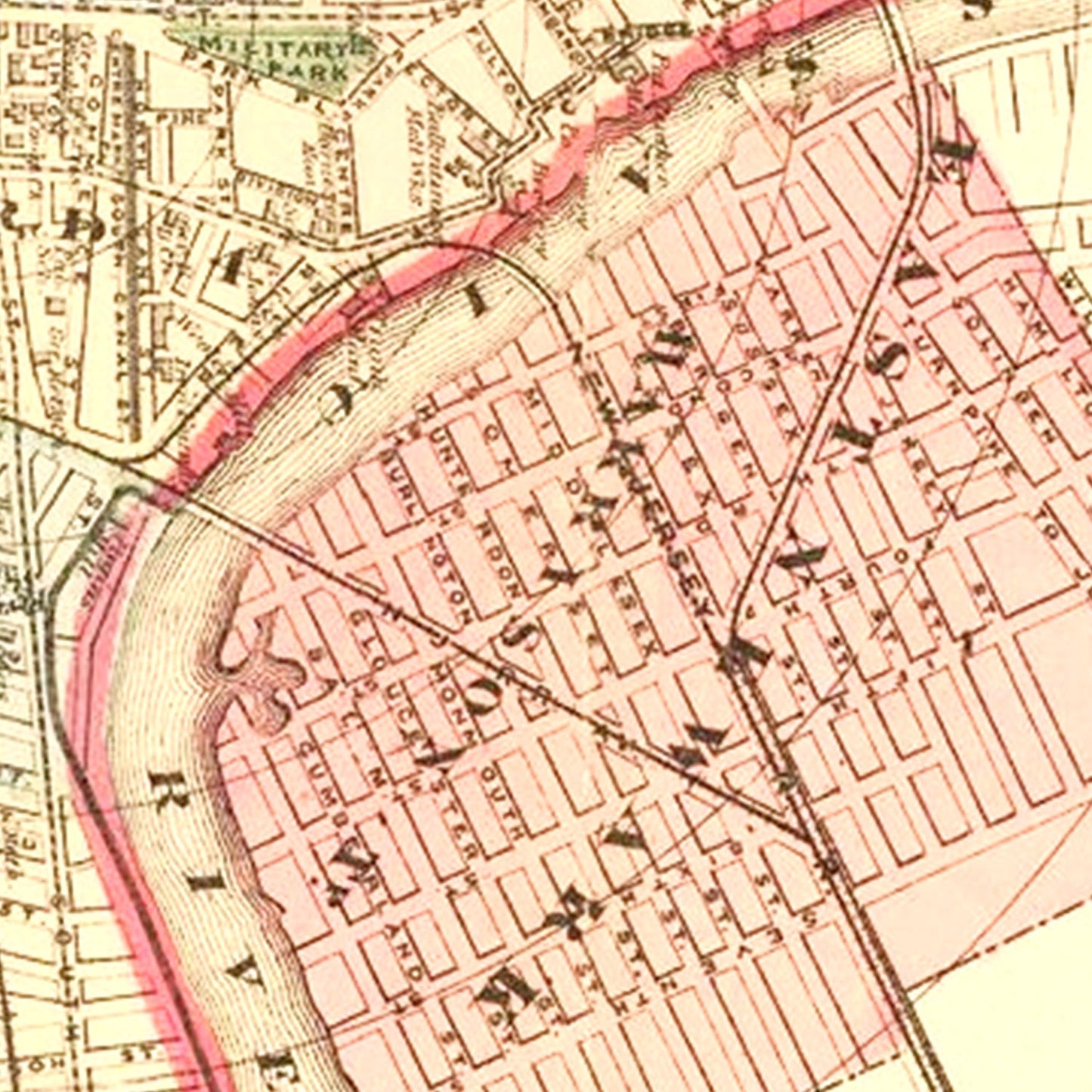 Vintage Map of Newark, New Jersey, 1872