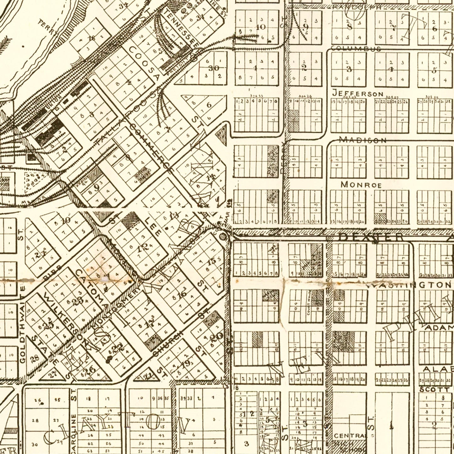 Vintage Map of Montgomery, Alabama, 1899