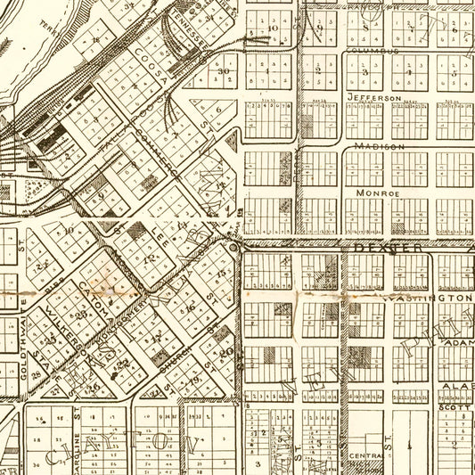 Vintage Map of Montgomery, Alabama, 1899