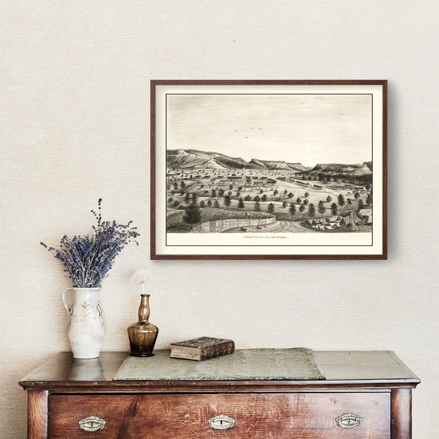 Vintage Map of Camp Apache, Arizona, 1876 | Wall Art