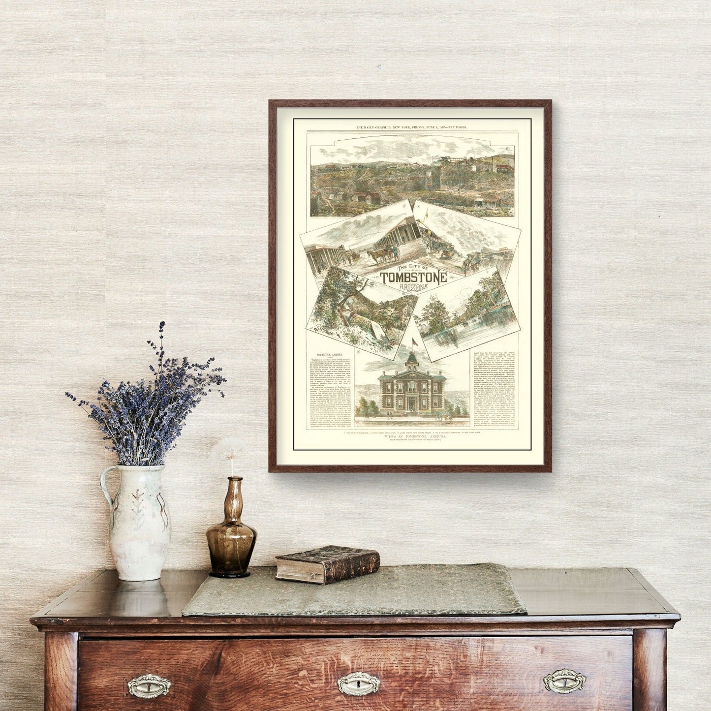 Vintage Map of Tombstone, Arizona, 1883