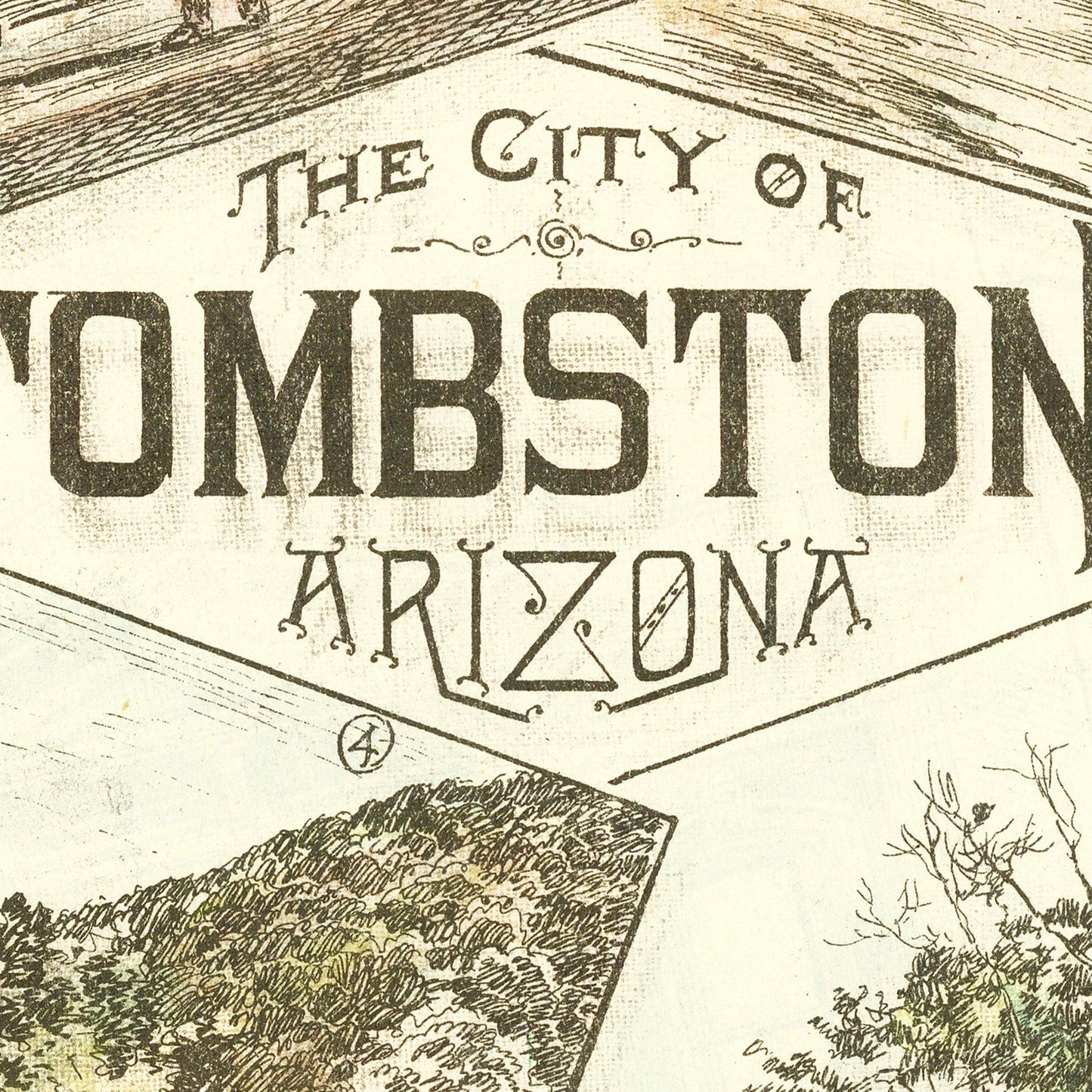 Vintage Map of Tombstone, Arizona, 1883