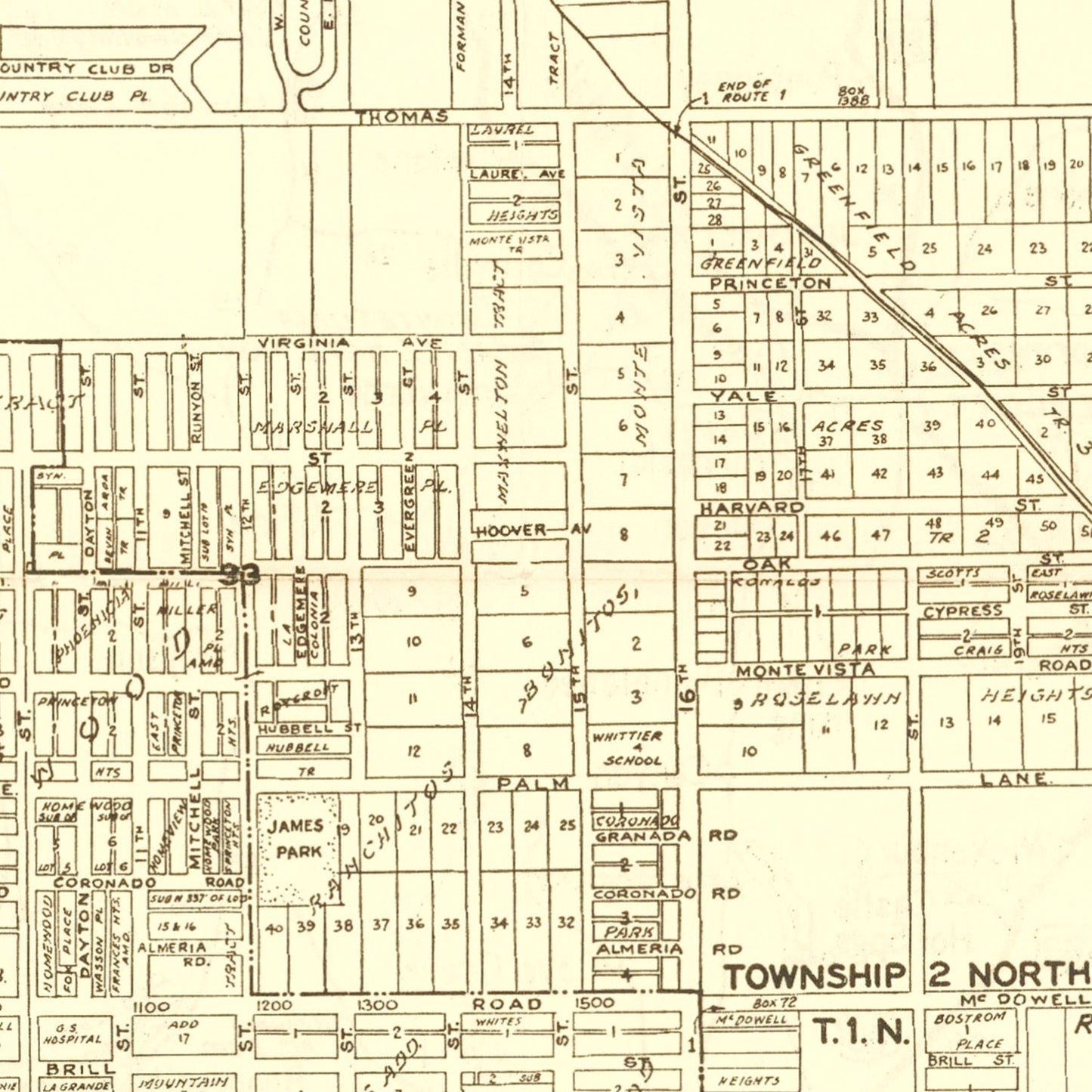 Vintage Map of Phoenix, Arizona, 1935