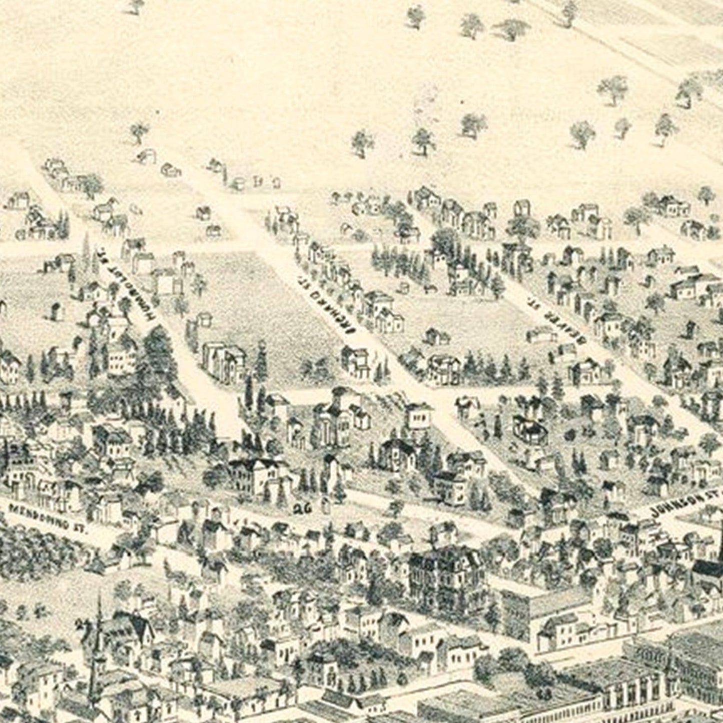 Vintage Map of Santa Rosa, California 1885