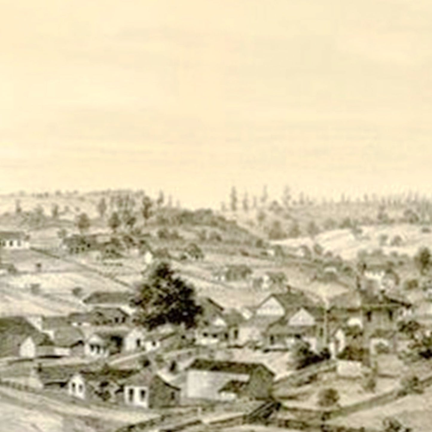 Vintage Map of Jackson, Amador County, California, 1857