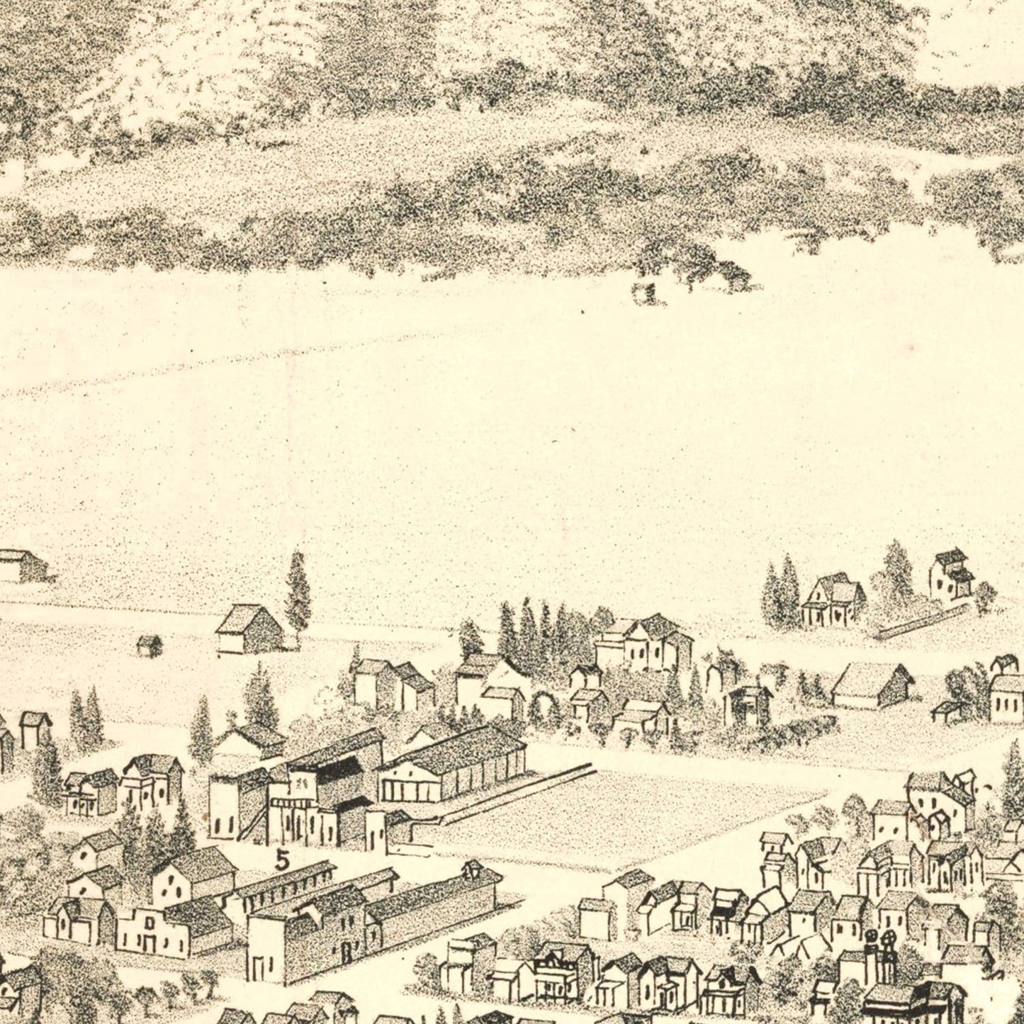 Vintage Map of Gilroy, California, 1885