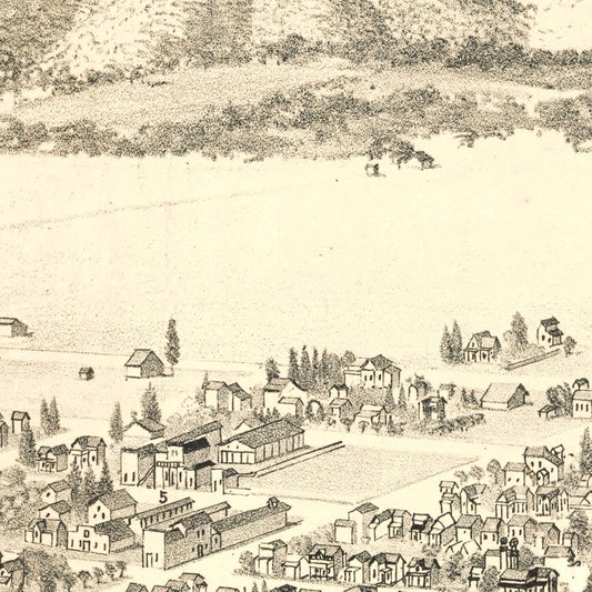Vintage Map of Gilroy, California, 1885