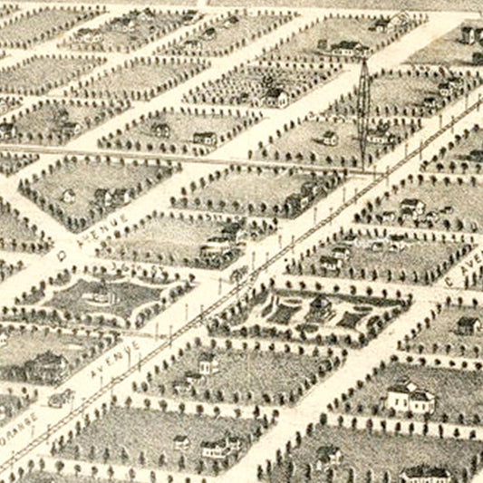 Vintage Map of Coronado Beach, California, 1887 II