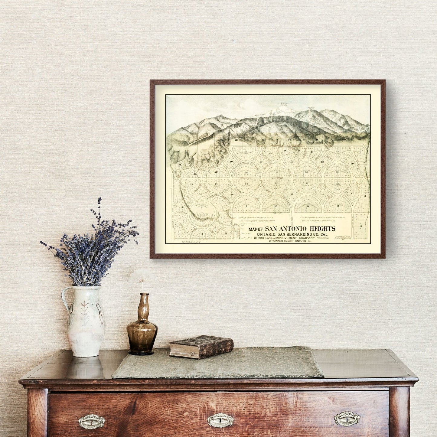 Vintage Map of San Antonio Heights, California, 1887