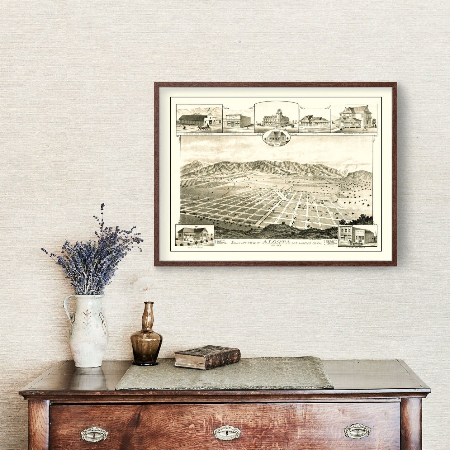 Vintage Map of Alosta, California, 1888