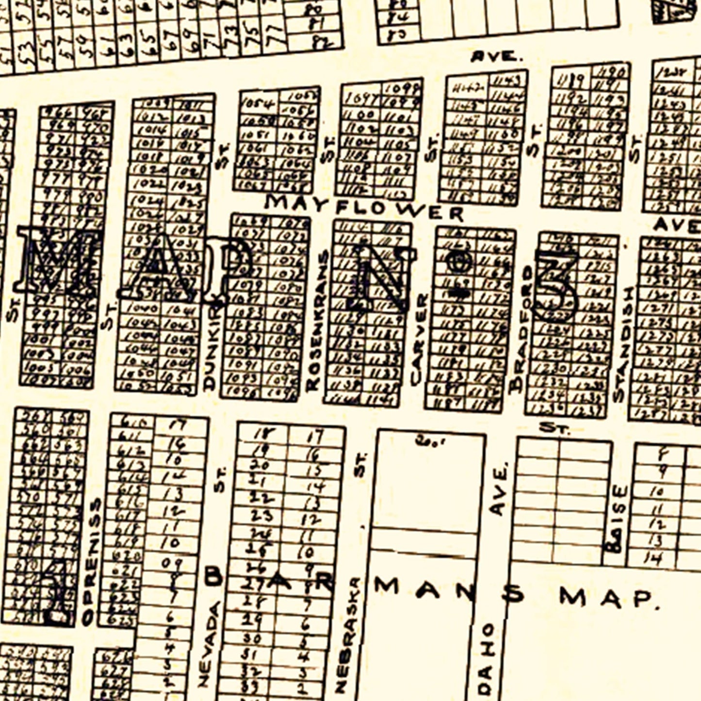 Vintage Map of Bernal Heights, California, 1889