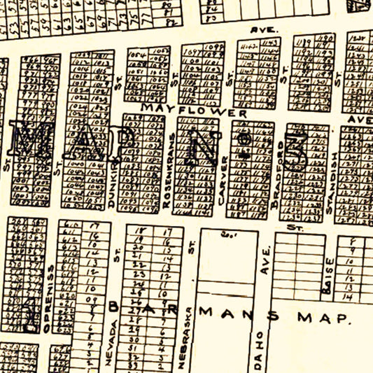 Vintage Map of Bernal Heights, California, 1889