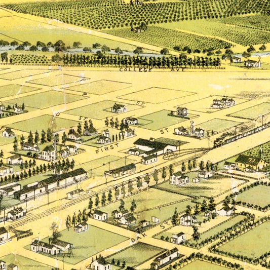 Vintage Map of Livermore Valley, California, 1889