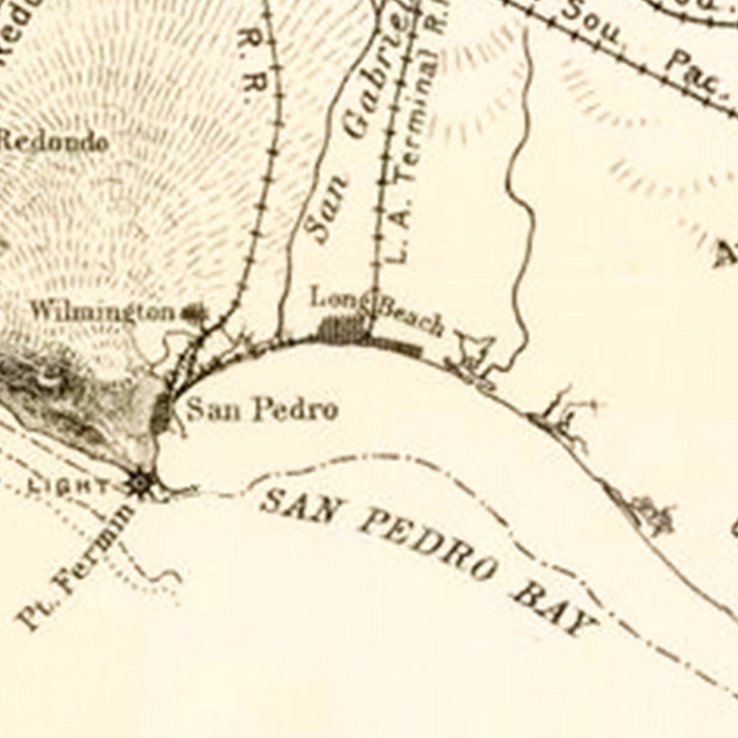 Vintage Map of Santa Monica, California, 1892