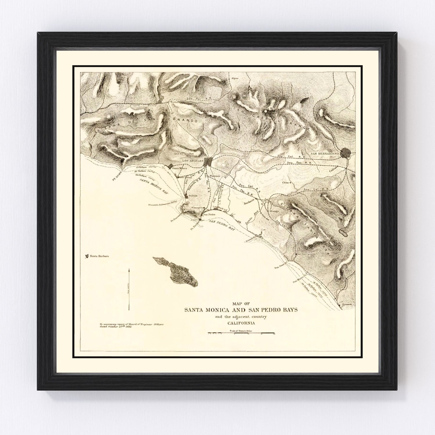 Vintage map of Santa Monica, California, 1892