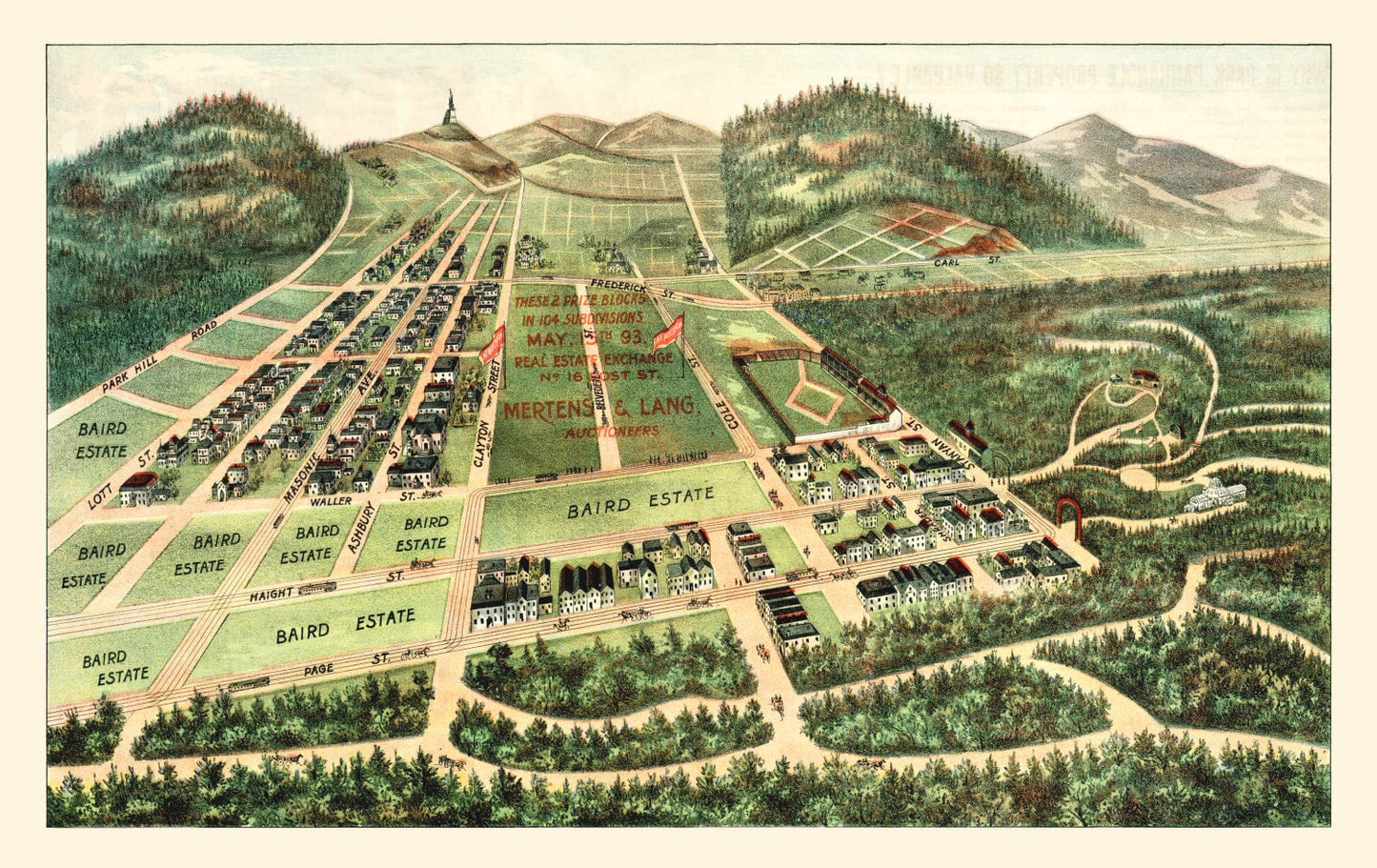 Vintage Map of Haight-Ashbury, San Francisco, 1893 II