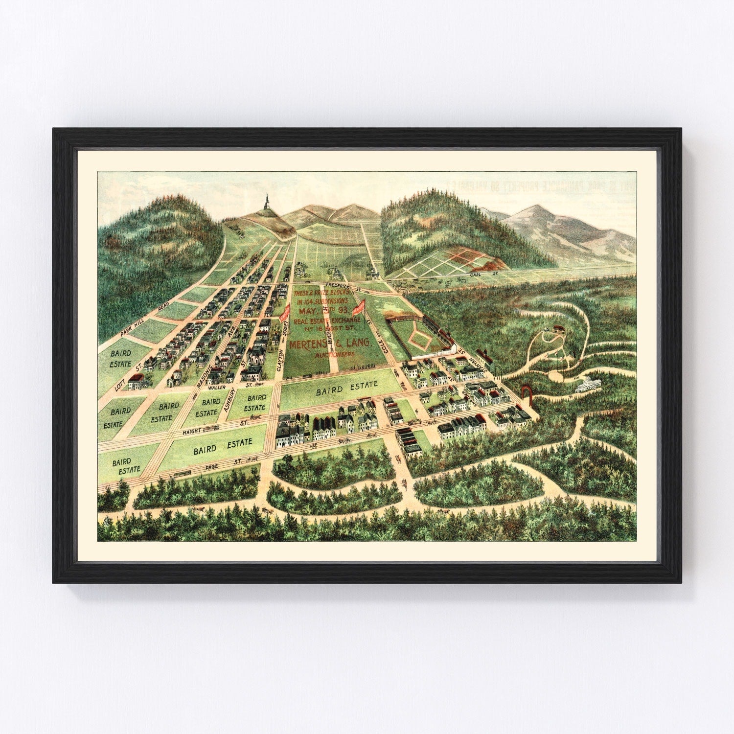 Vintage map of Haight-Ashbury, San Francisco, 1893