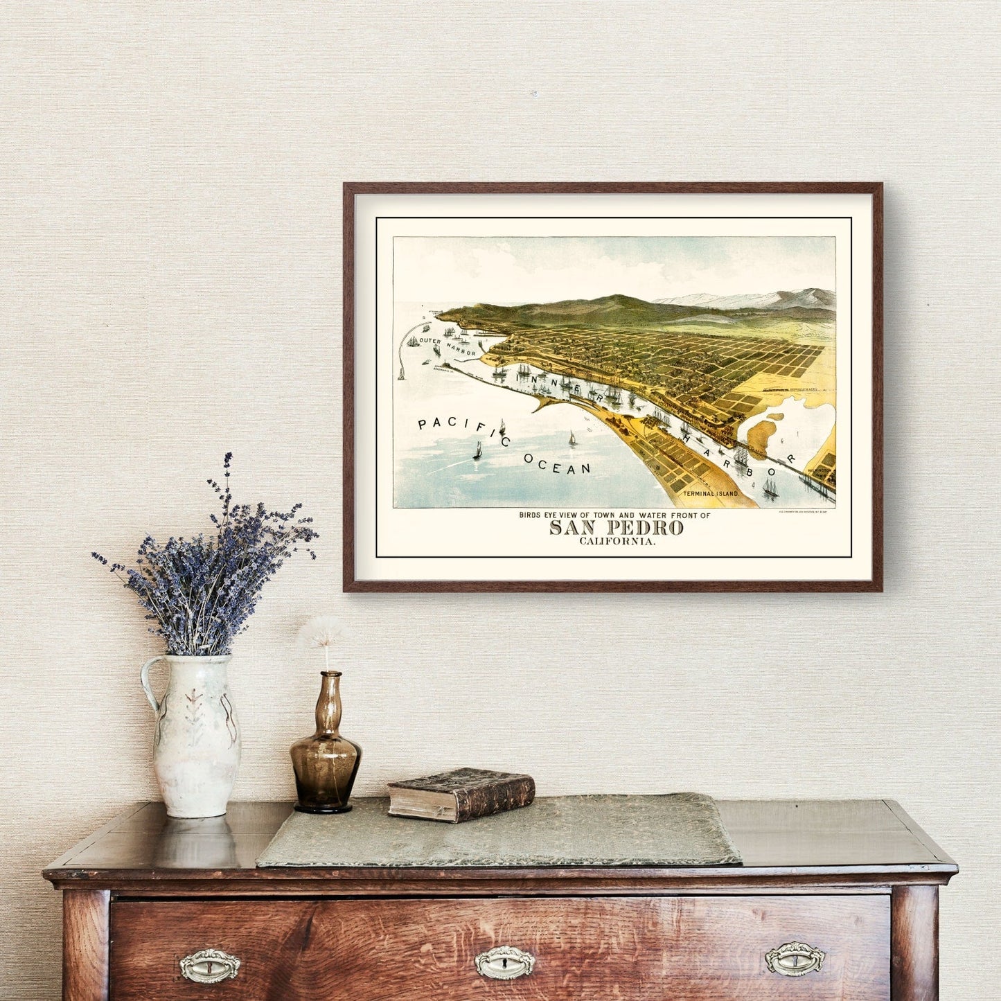 Vintage Map of San Pedro, California, 1897