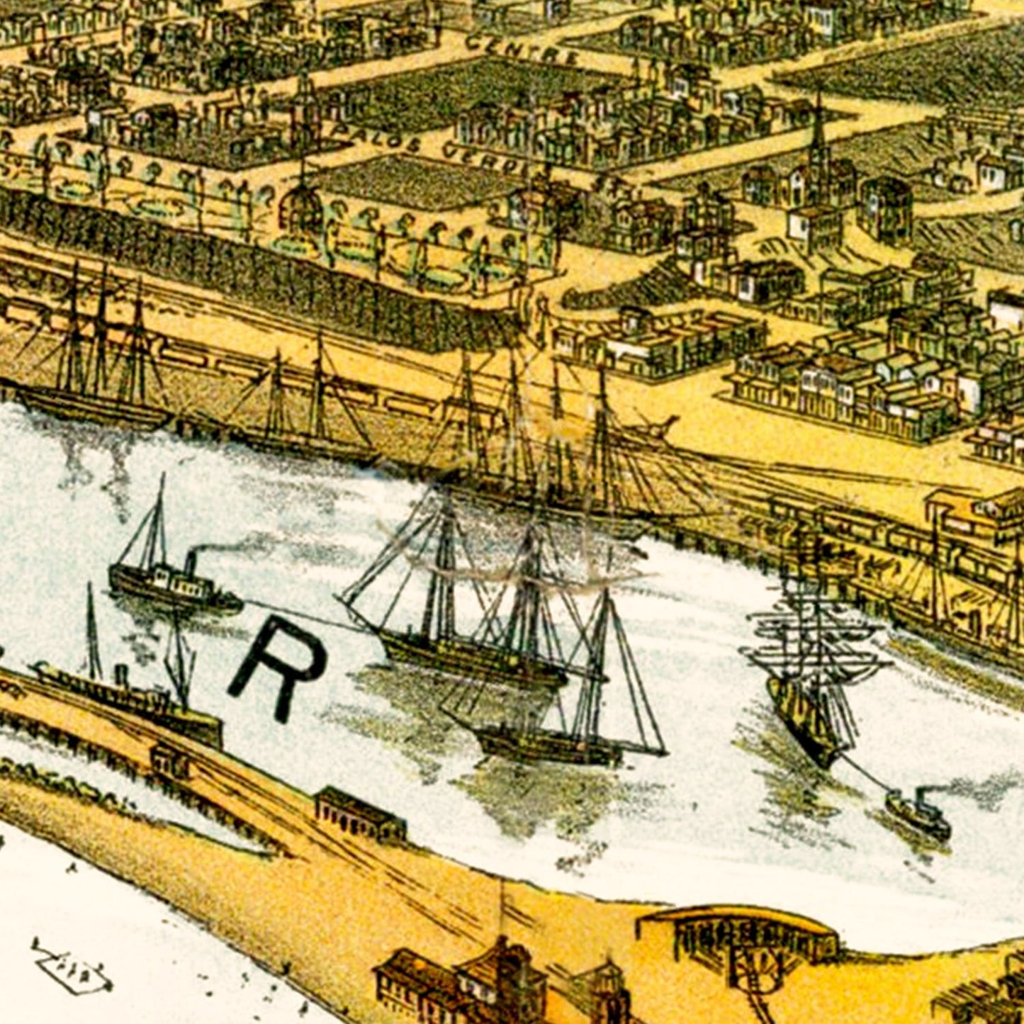 Vintage Map of San Pedro, California, 1897