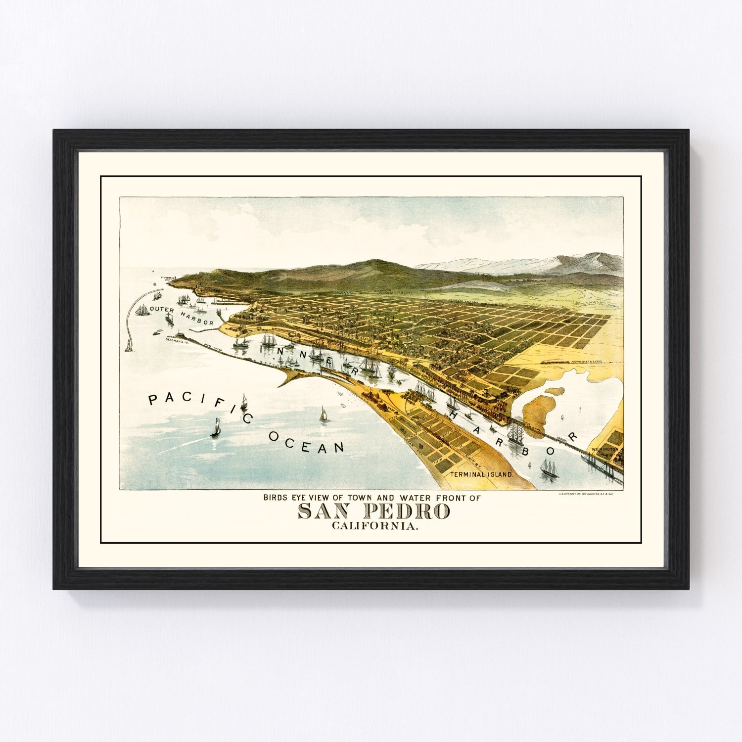 Vintage map of San Pedro, California, 1897