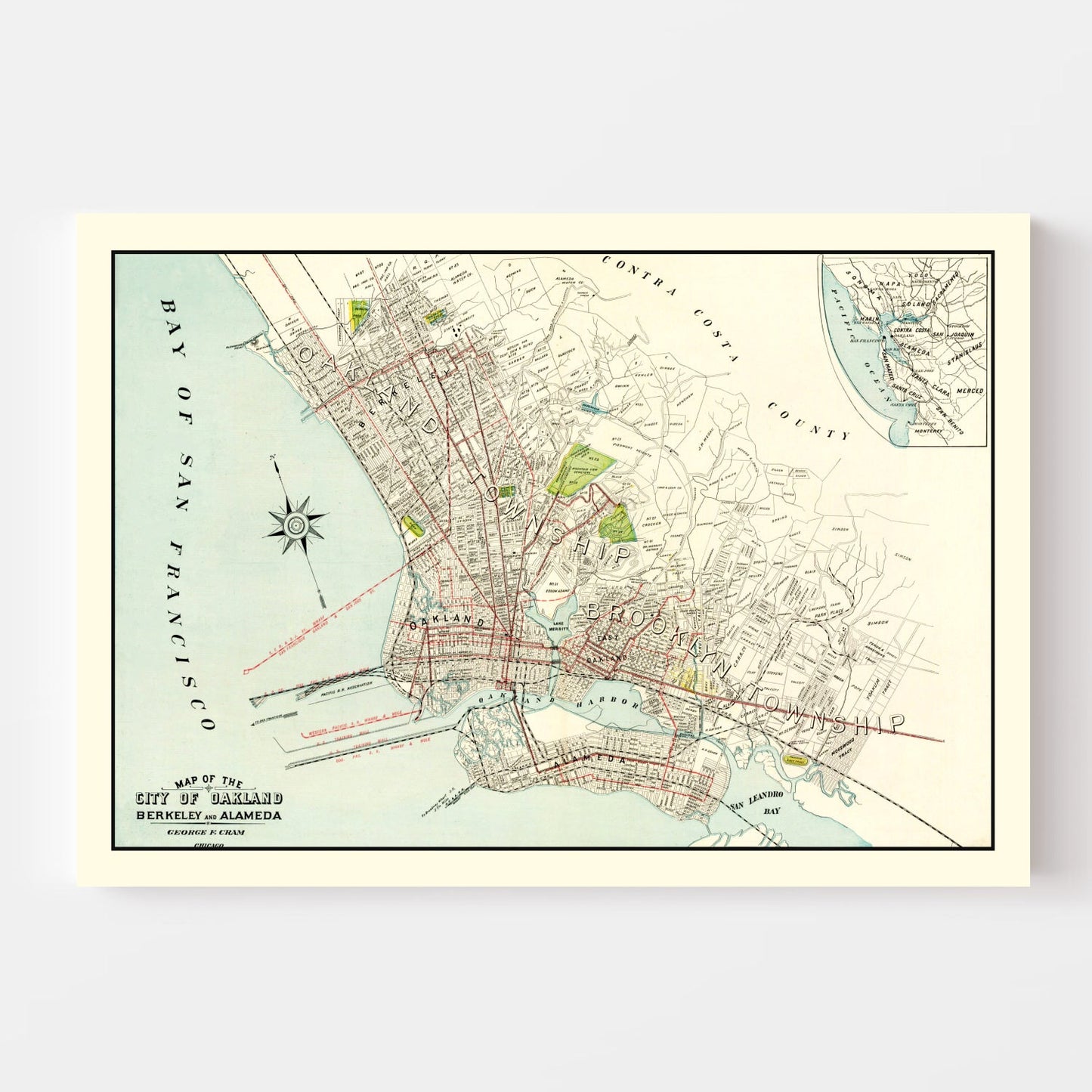 Vintage Map of Berkeley, California, 1899
