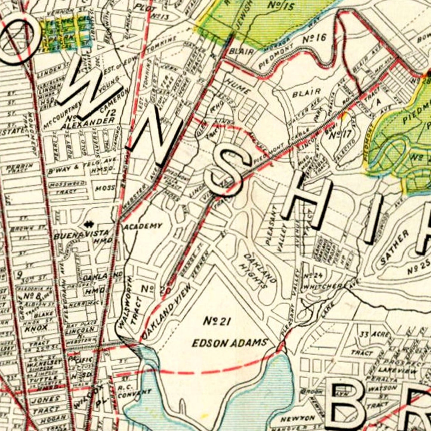 Vintage Map of Berkeley, California, 1899