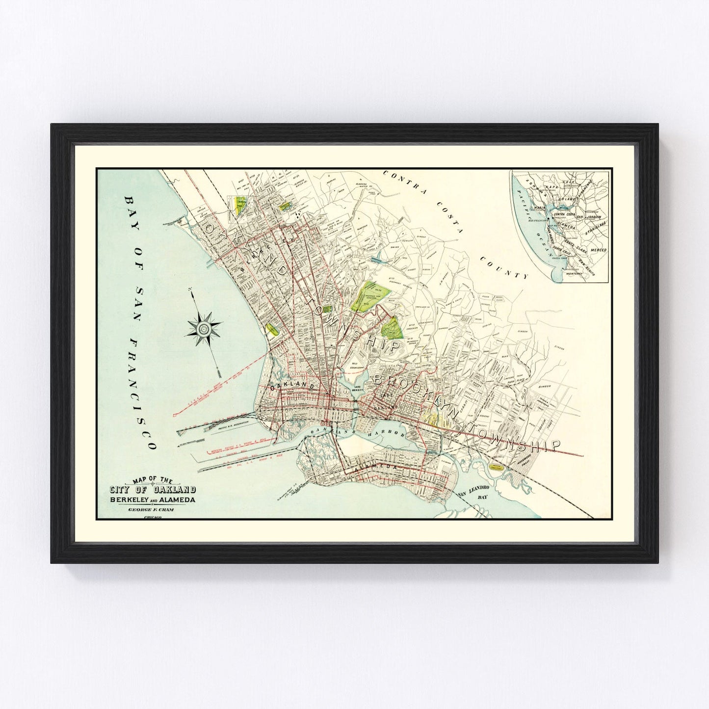 Vintage map of Berkeley, California, 1899