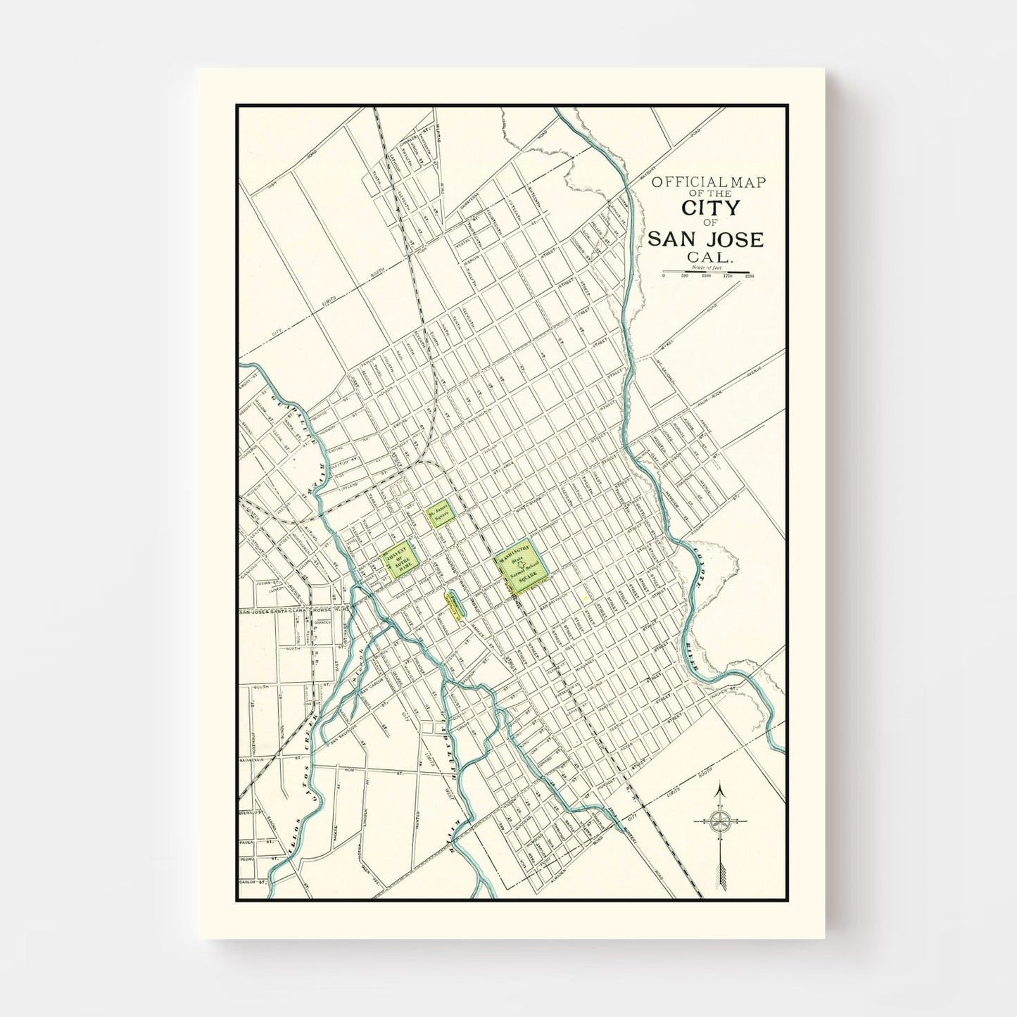Vintage Map of San Jose, California, 1899