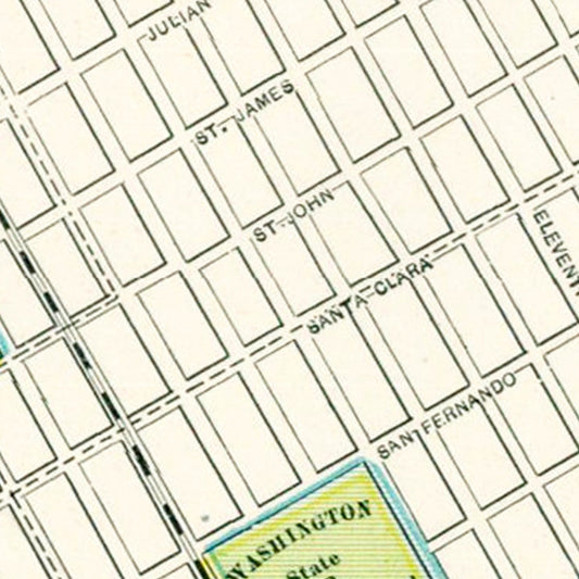 Vintage Map of San Jose, California, 1899