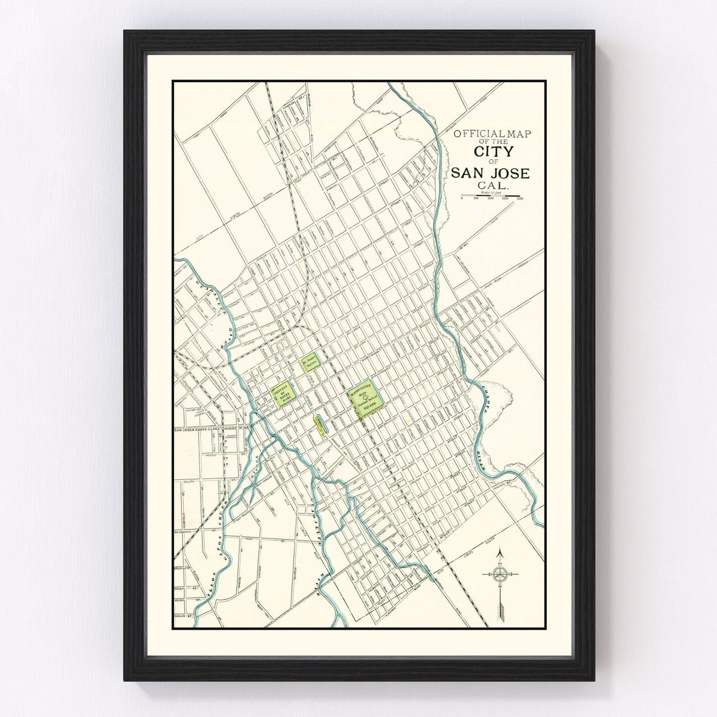 Vintage map of San Jose, California, 1899