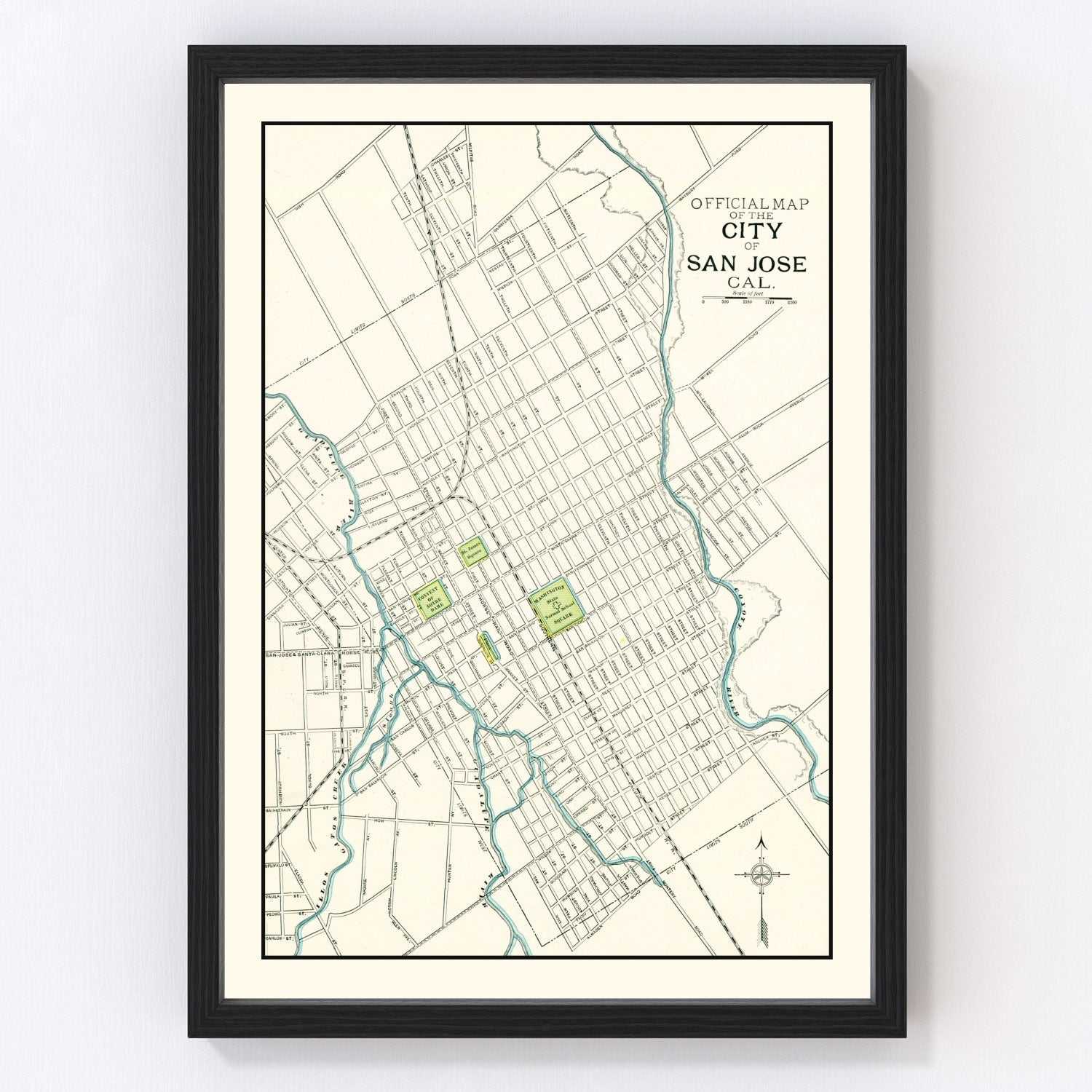 Vintage map of San Jose, California, 1899