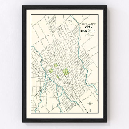 Vintage map of San Jose, California, 1899