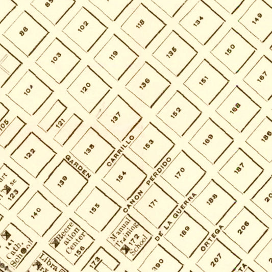 Vintage Map of Santa Barbara, California, 1916