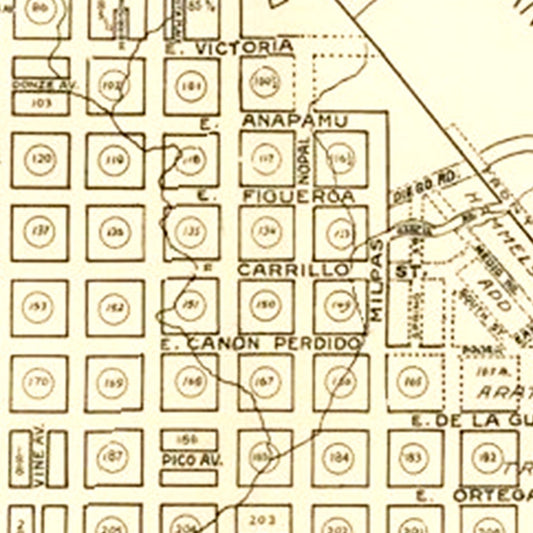 Vintage Map of Santa Barbara, California, 1920