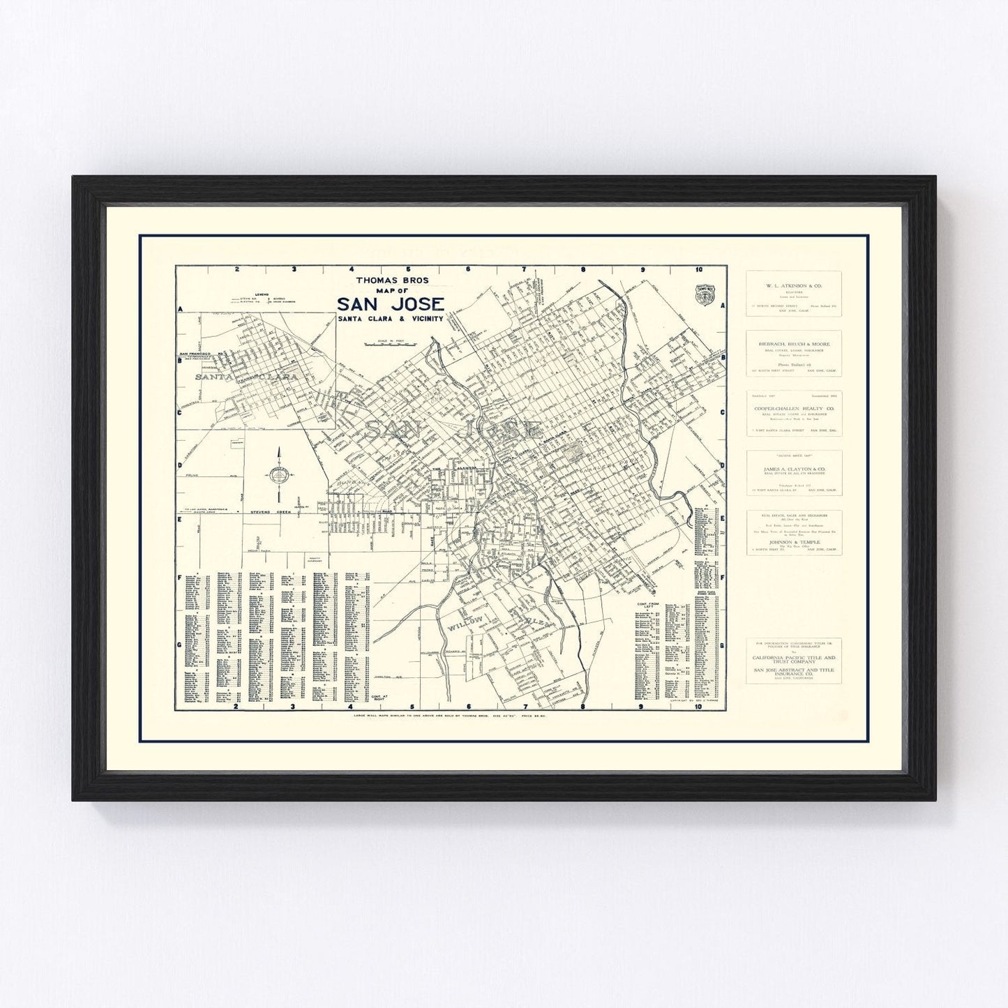 Vintage map of San Jose, California, 1920
