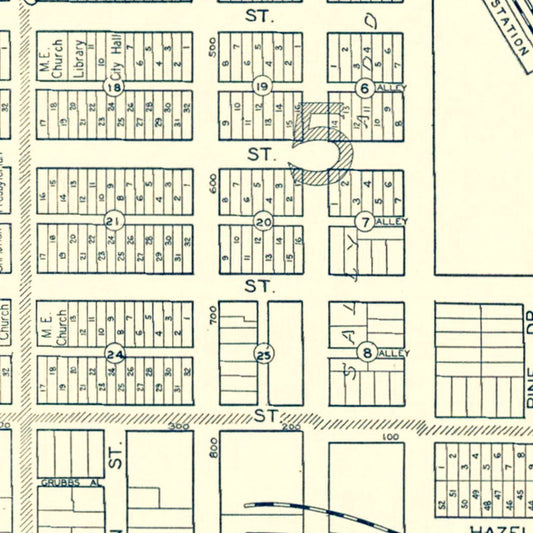 Vintage Map of Hollister, San Benito County, California, 1920 (Print)