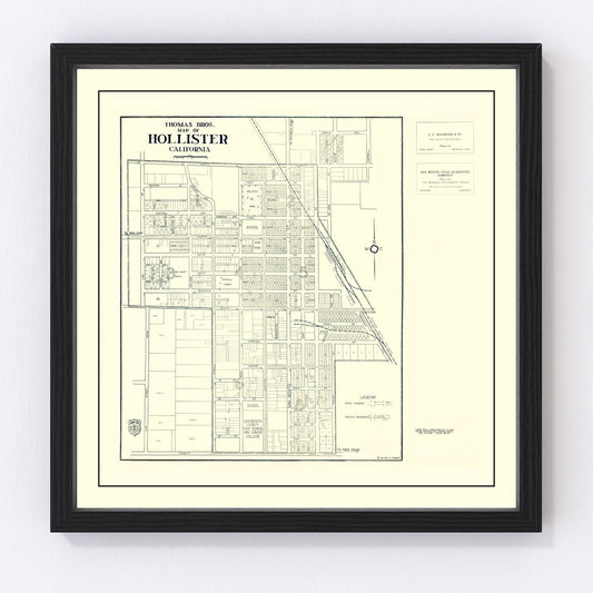 vintage map of Hollister, California, 1920