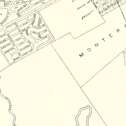 Vintage Map of Monterey, California, 1920