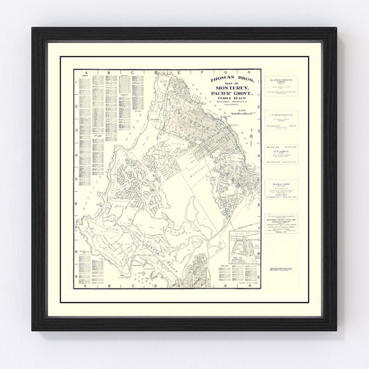 Vintage map of Monterey, California, 1920