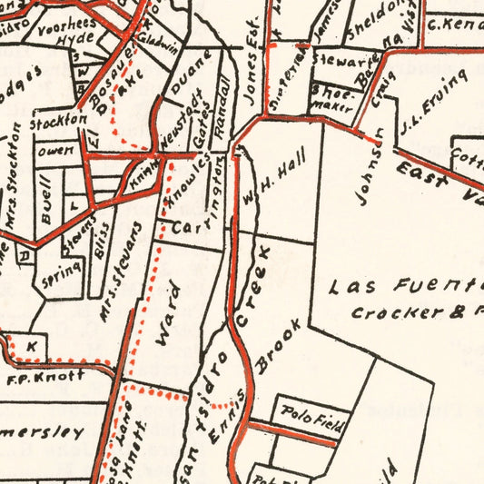 Vintage Map of Montecito, California, 1924