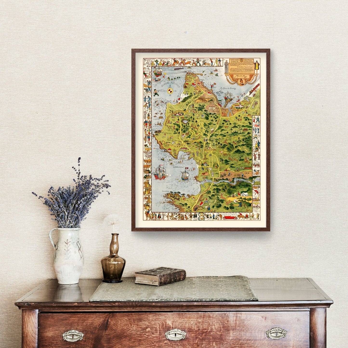 Vintage Map of the Monterey Peninsula, California, 1926