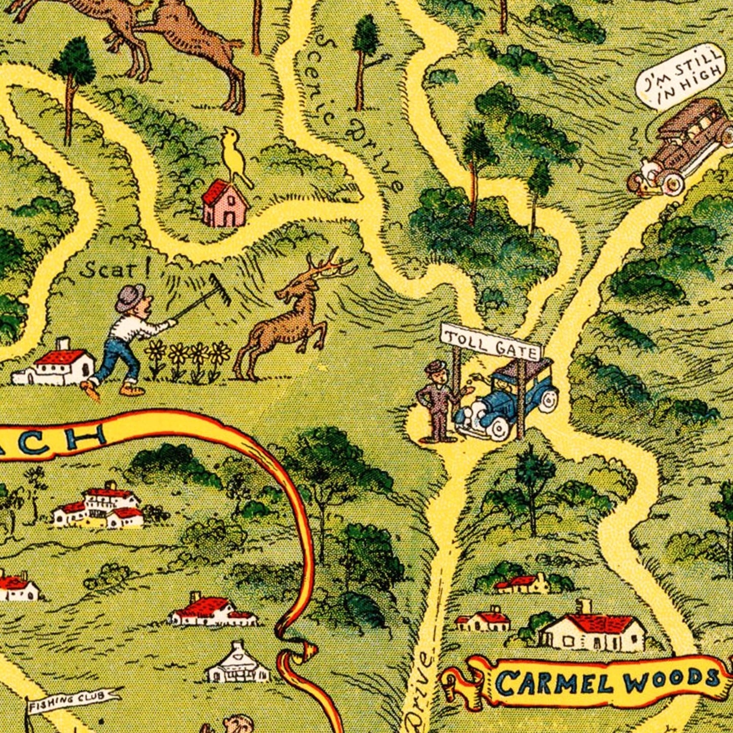 Vintage Map of the Monterey Peninsula, California, 1926