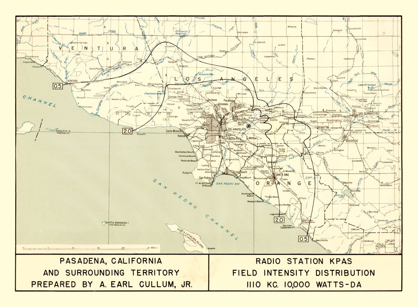Vintage Map of Pasadena, California, 1935
