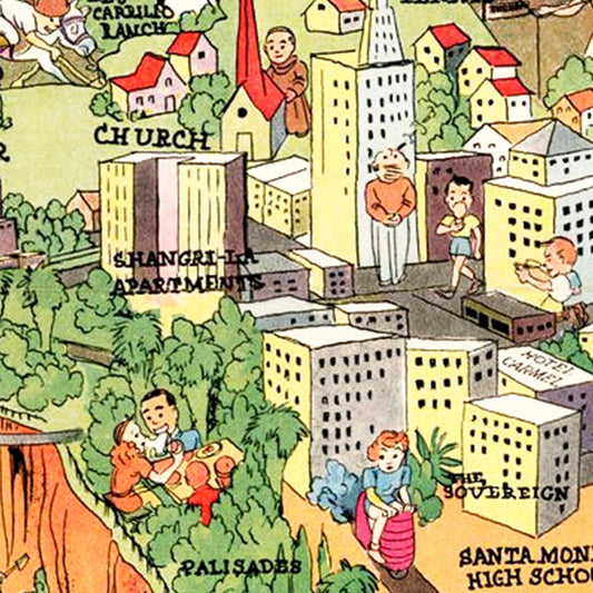 Vintage Map of Santa Monica, California, 1940
