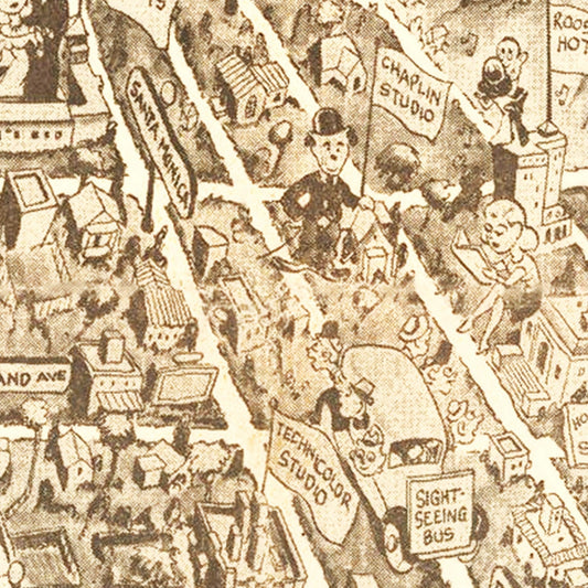 Vintage Map of Hollywood, Los Angeles County, California, 1940